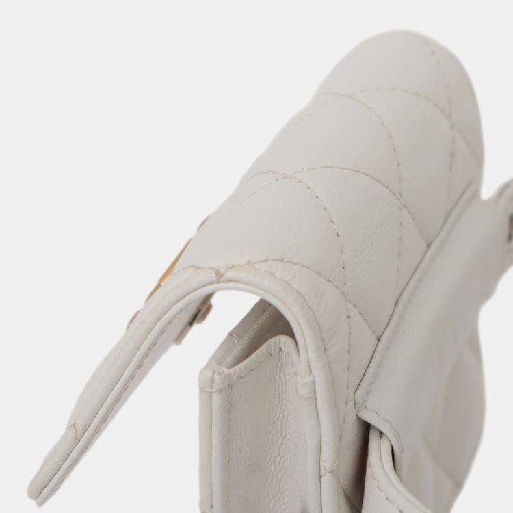 Pre Owned Chanel Punk Essentials Chain Flap Quilted Lambskin Leather Belt Bag