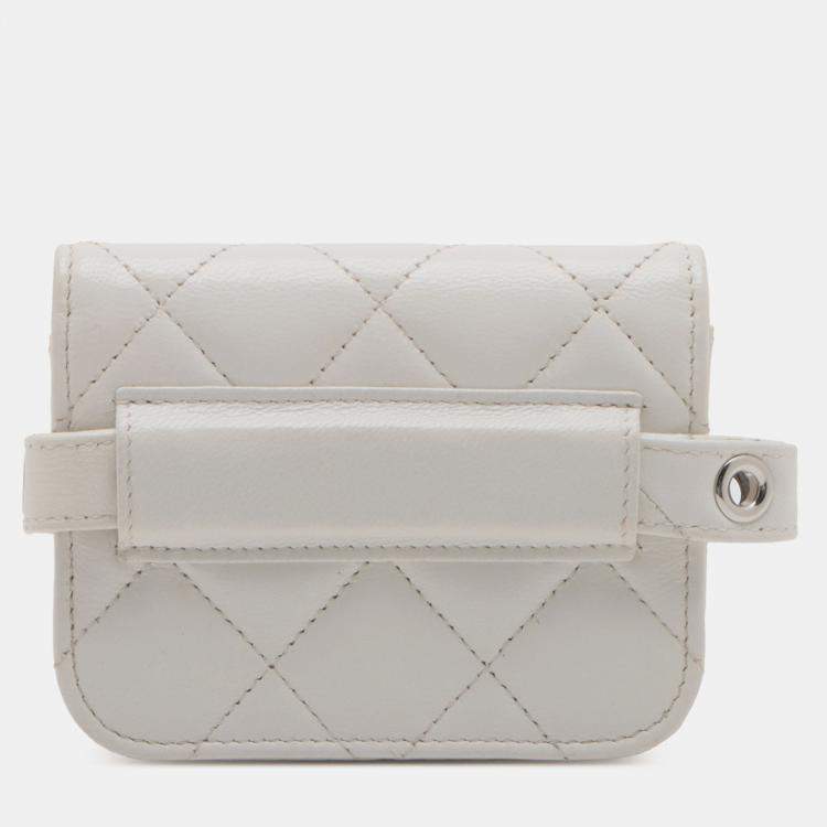 Pre Owned Chanel Punk Essentials Chain Flap Quilted Lambskin Leather Belt Bag