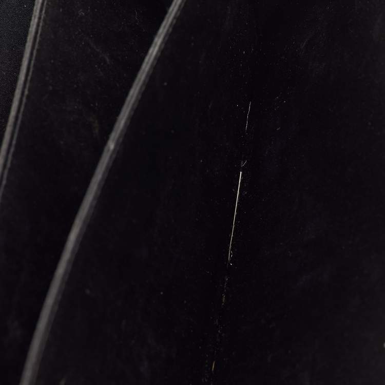 Pre Owned Chanel Black/Beige Lace and Satin CC Bow Clutch