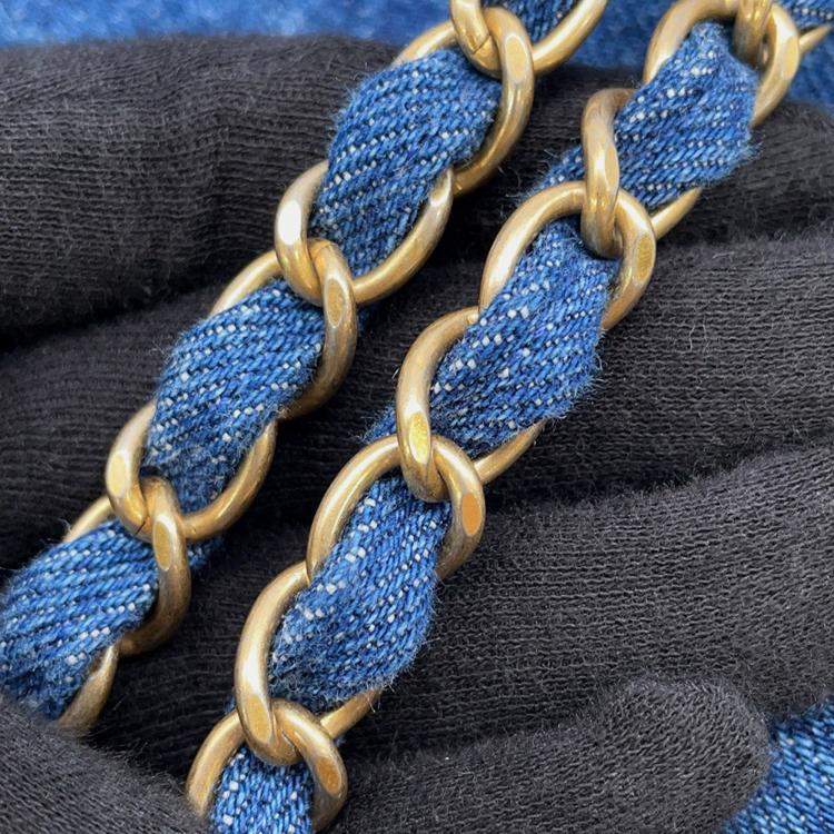 Pre Owned Chanel Cc Logo Waist Bag Blue Denim