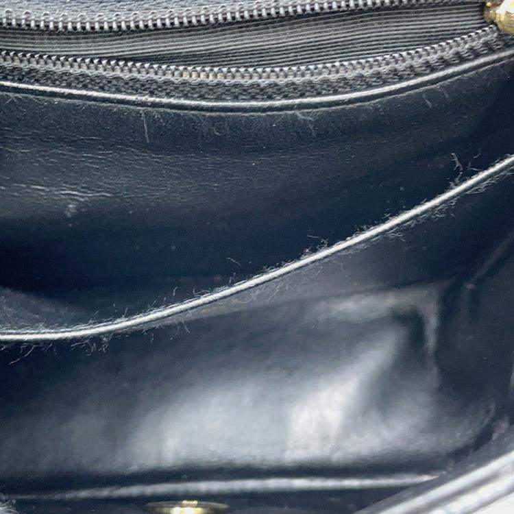 Pre Owned Chanel Mini Materasse Chain Shoulder Black Caviar Leather