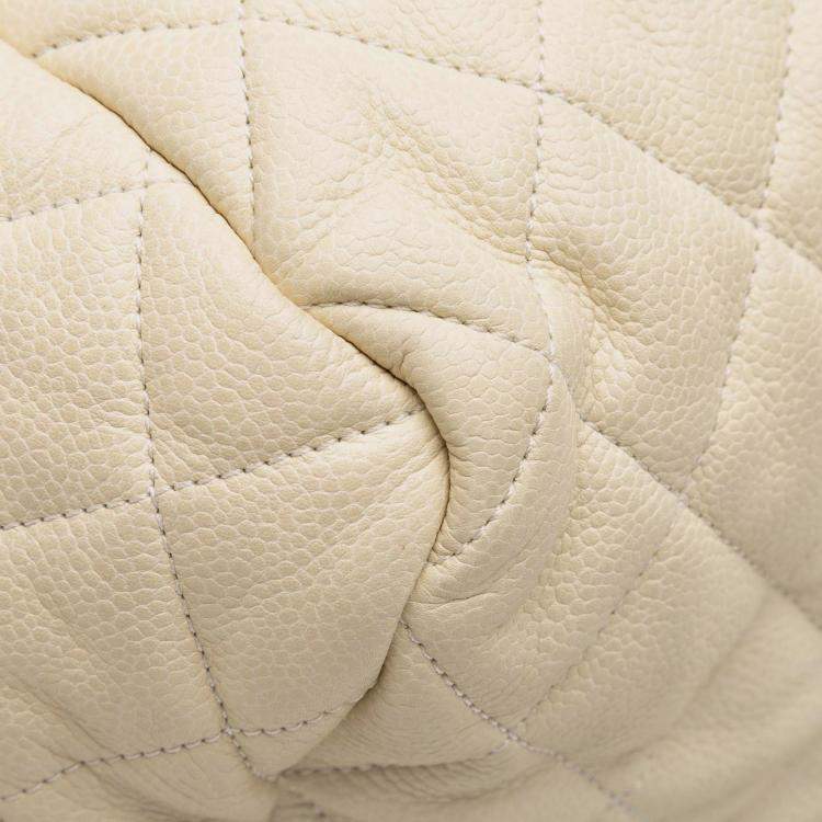 Pre Owned Chanel Coco Cocoon Quilted Caviar Grained Calfskin Leather Bowler Bag
