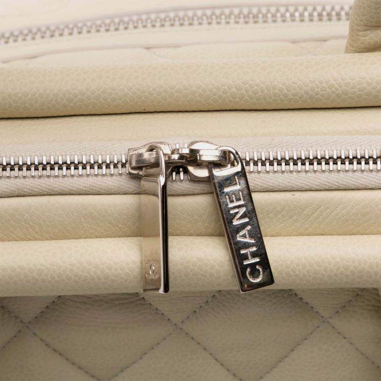 Pre Owned Chanel Coco Cocoon Quilted Caviar Grained Calfskin Leather Bowler Bag