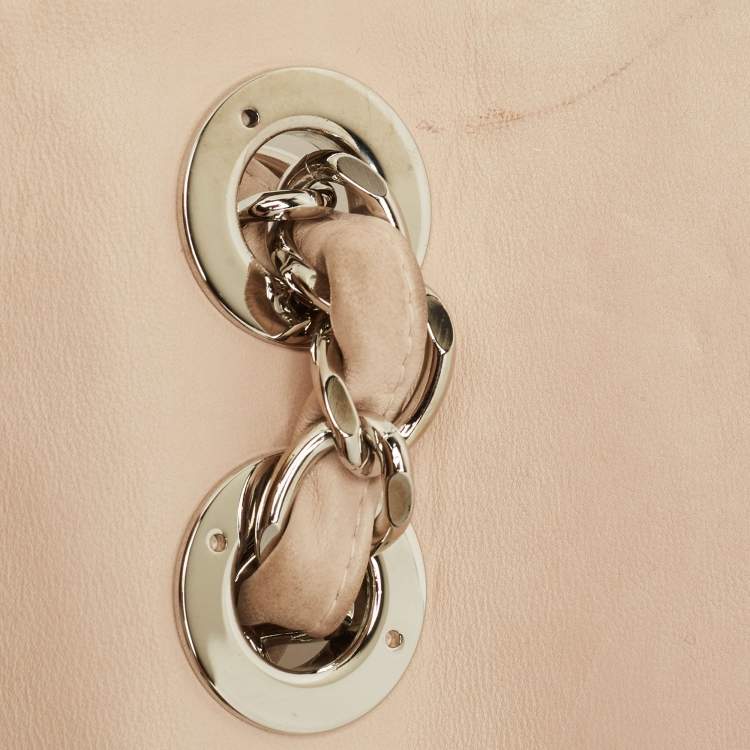 مملوكة مسبقًا حقيبة شانيل جامبو كلاسيك جلد مبطن بيج بقلاب واحد عتيق