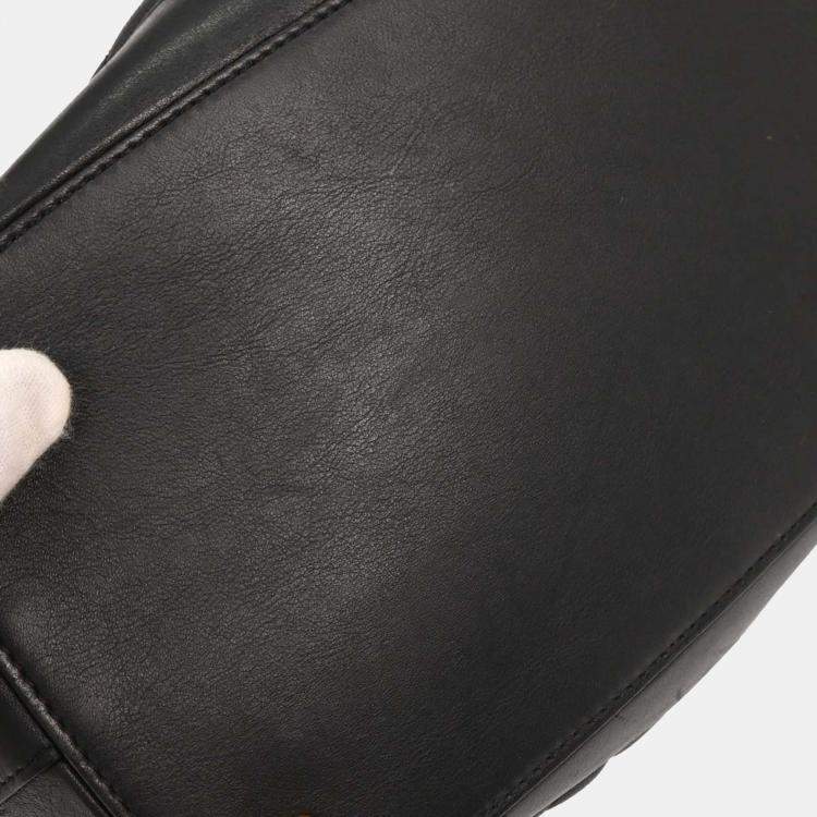 Pre Owned Chanel Black Calfskin Hobo Handbag