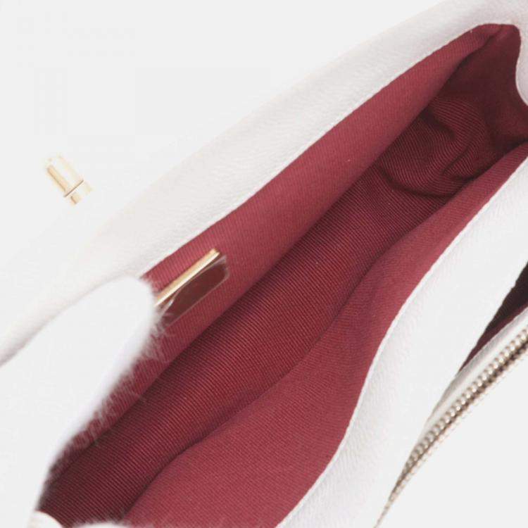 Pre Owned Chanel White CC Quilted Caviar Flap Crossbody