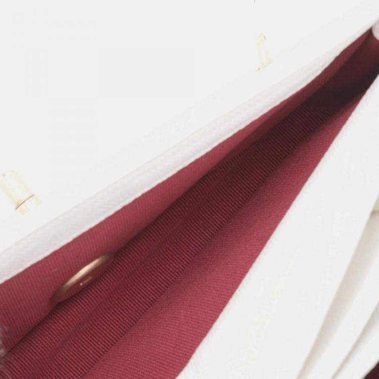 Pre Owned Chanel White CC Quilted Caviar Flap Crossbody