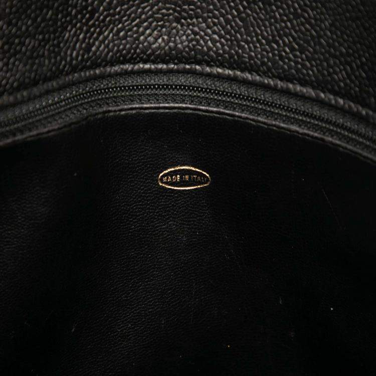 Pre Owned Chanel Black CC Caviar Chain Tote