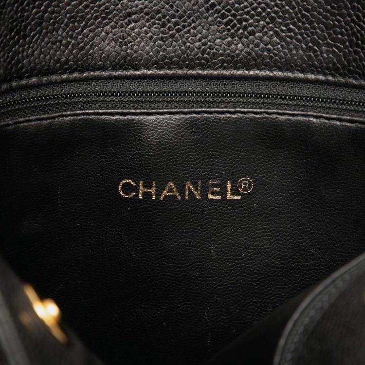 Pre Owned Chanel Black CC Caviar Chain Tote