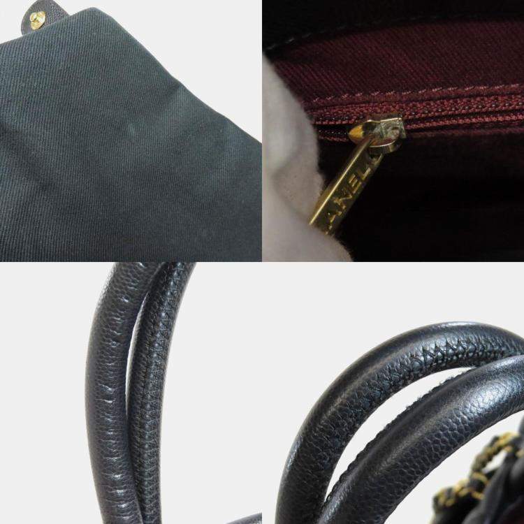 Pre Owned Chanel Matelasse Chain Shoulder Tote Bag Grained Calfskin