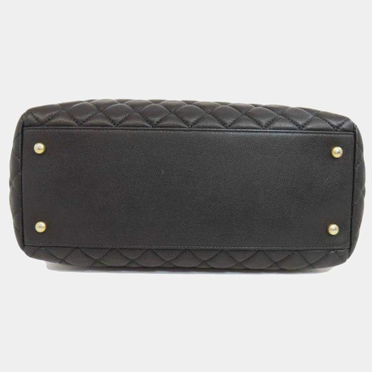 Pre Owned Chanel Matelasse Chain Shoulder Tote Bag Grained Calfskin