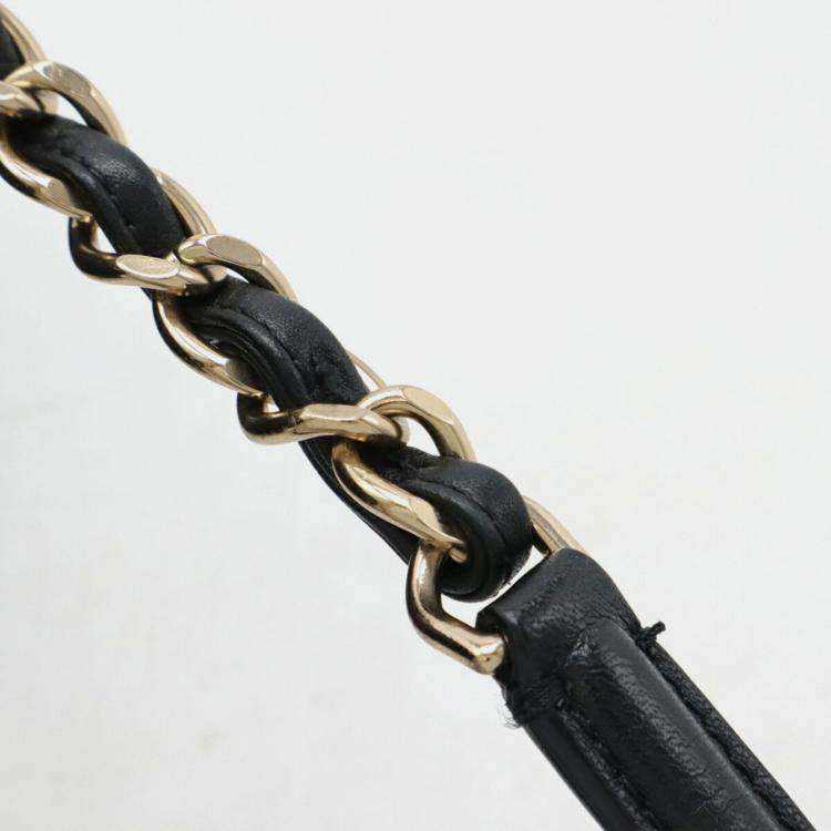 Pre Owned Chanel Small Bag Handbag Chain Shoulder Calfskin Black
