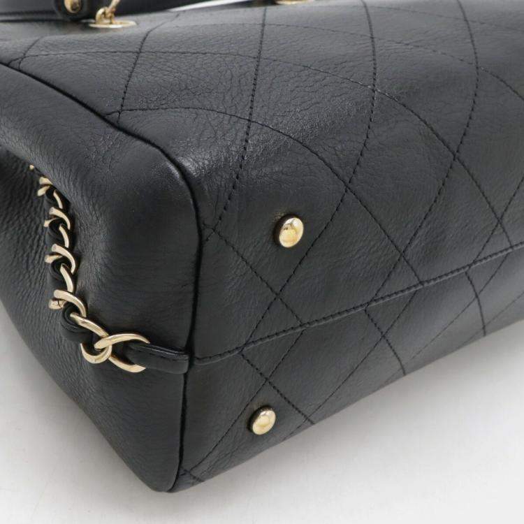 Pre Owned Chanel Small Bag Handbag Chain Shoulder Calfskin Black