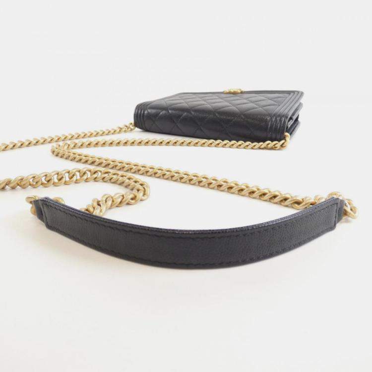 Pre Owned Chanel Boy Line Chain Wallet