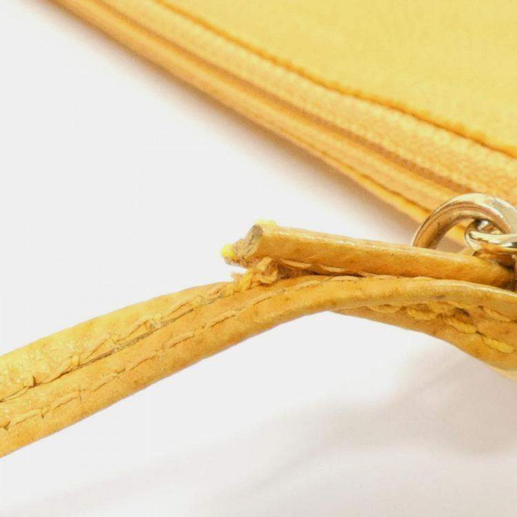 Pre Owned Chanel Leather Orange Backpack