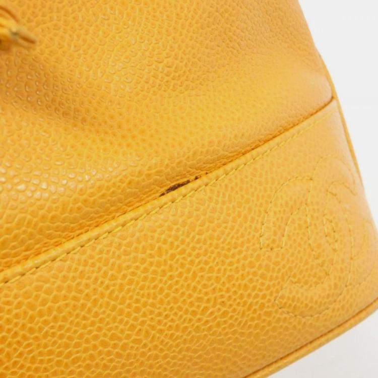 Pre Owned Chanel Leather Orange Backpack