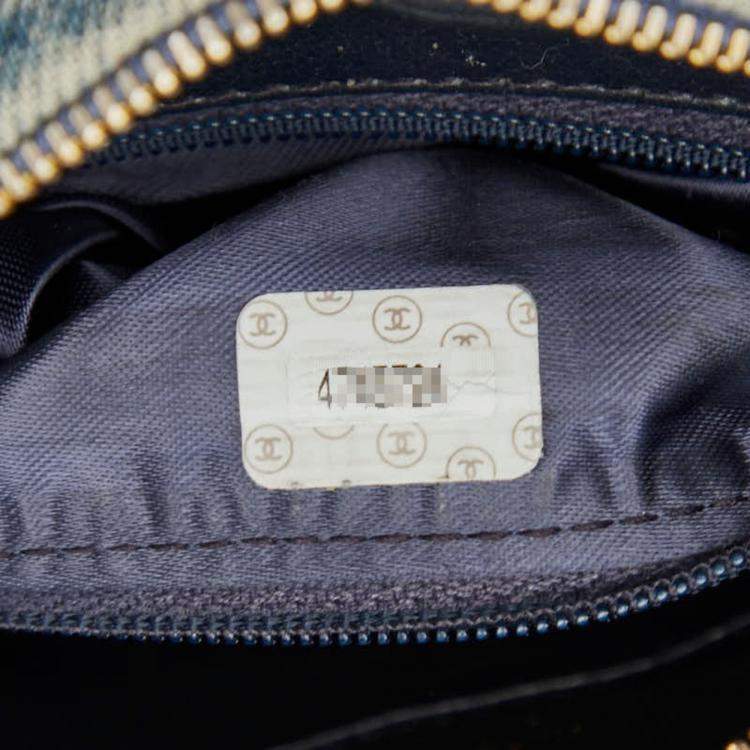 Pre Owned Chanel Coco Mark Matelasse Chain Shoulder Bag In Indigo Blue Denim