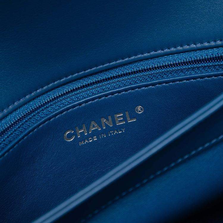Pre Owned Chanel Blue Medium Lambskin Trendy CC Top Handle Bag