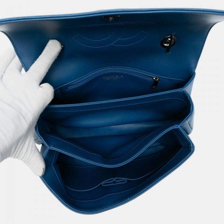 Pre Owned Chanel Blue Medium Lambskin Trendy CC Top Handle Bag