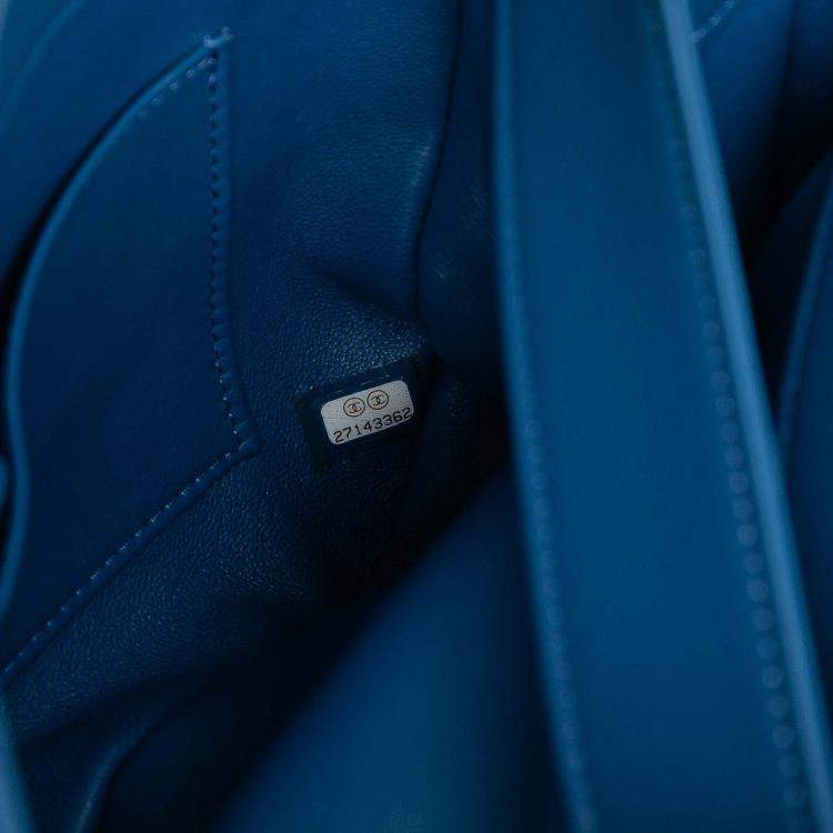 Pre Owned Chanel Blue Medium Lambskin Trendy CC Top Handle Bag