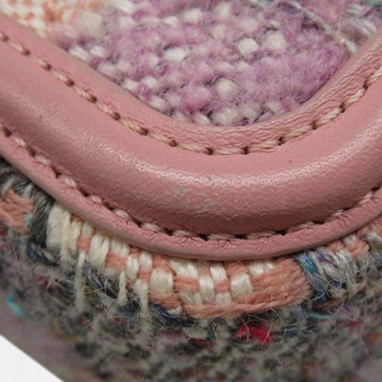 Pre Owned Chanel Pink Small Tweed CC Filigree Vanity Case