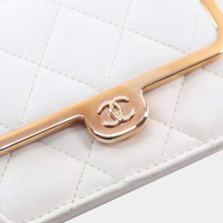 Pre Owned Chanel Mini Lambskin Chain Belt Waist Bag