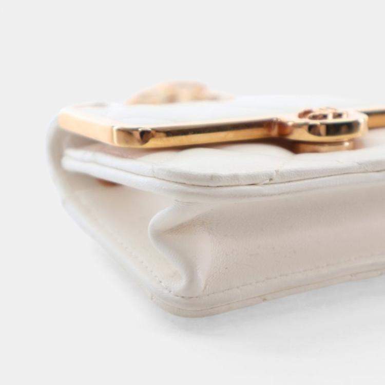 Pre Owned Chanel Mini Lambskin Chain Belt Waist Bag