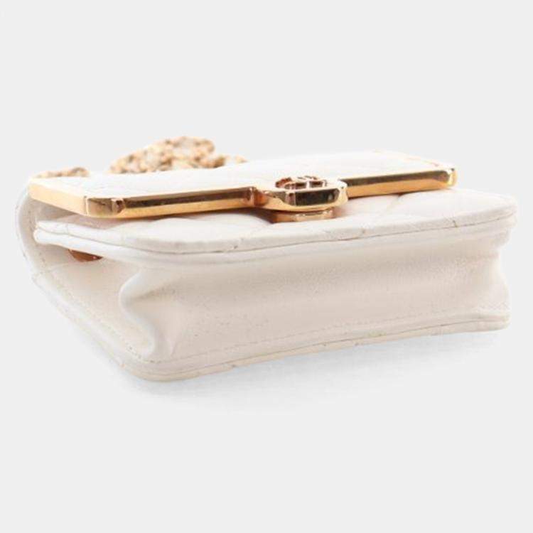 Pre Owned Chanel Mini Lambskin Chain Belt Waist Bag