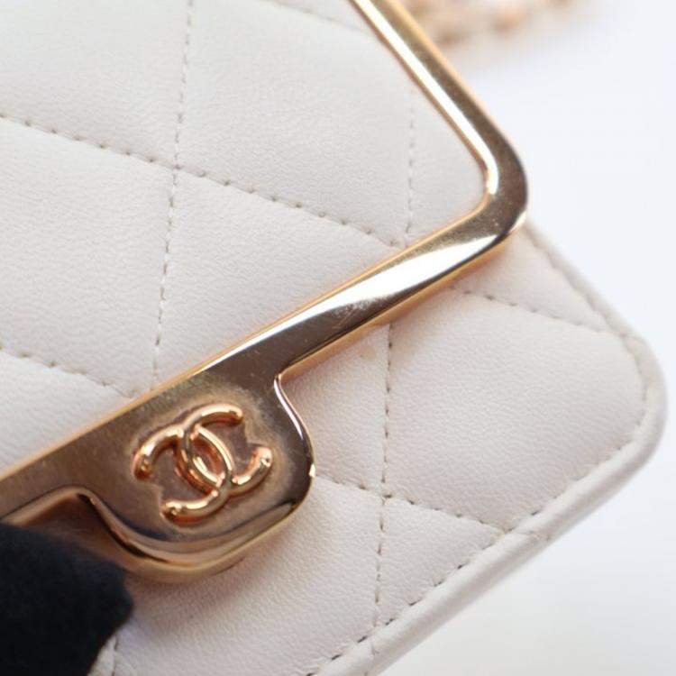 Pre Owned Chanel Mini Lambskin Chain Belt Waist Bag