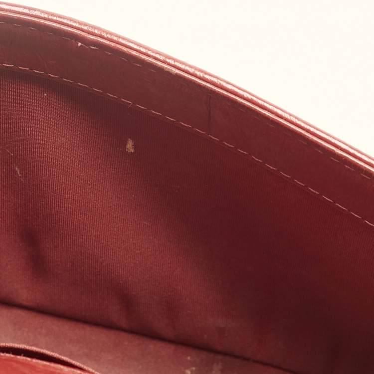 Pre Owned Chanel Red Quilted Leather Medium Chain Around Boy Flap Bag