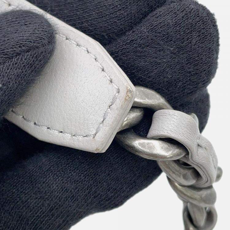 Pre Owned Chanel Chanel19 Chain Wallet Gray Lambskin