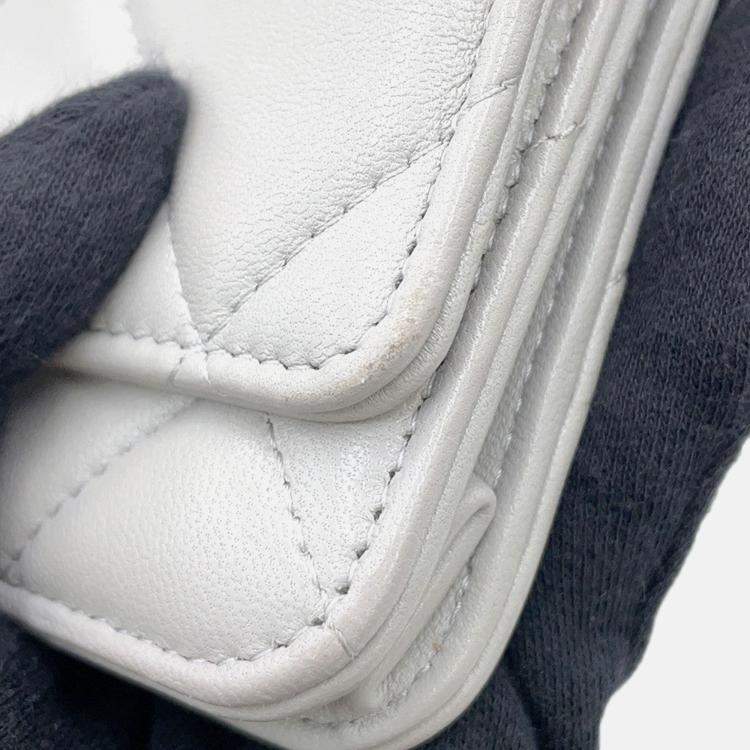 Pre Owned Chanel Chanel19 Chain Wallet Gray Lambskin