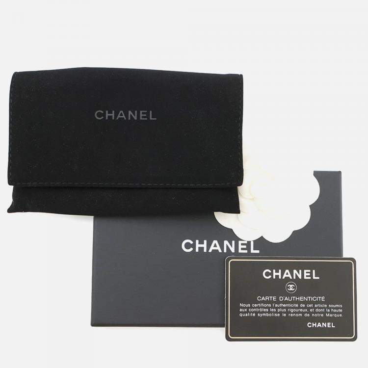 Pre Owned Chanel Matelasse Bifold Wallet Card Case Pink Caviar Leather