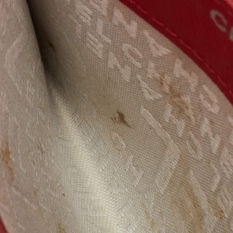 Pre Owned Chanel Red Patent Leather Interlocking CC Logo Card Case