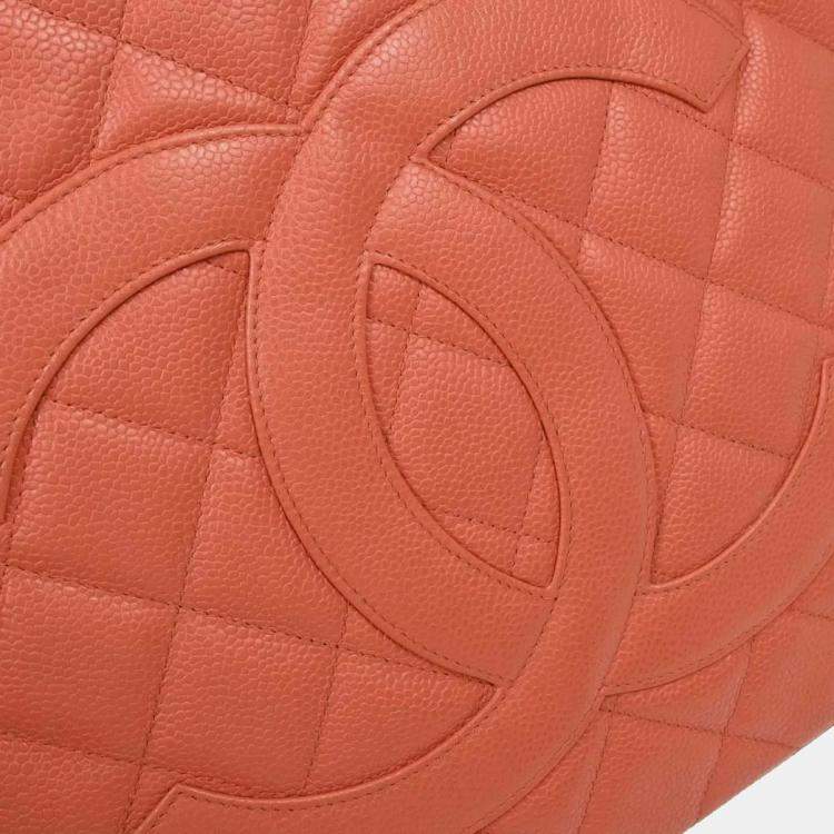 Pre Owned Chanel Pink Calfskin Medallion Tote Handbag