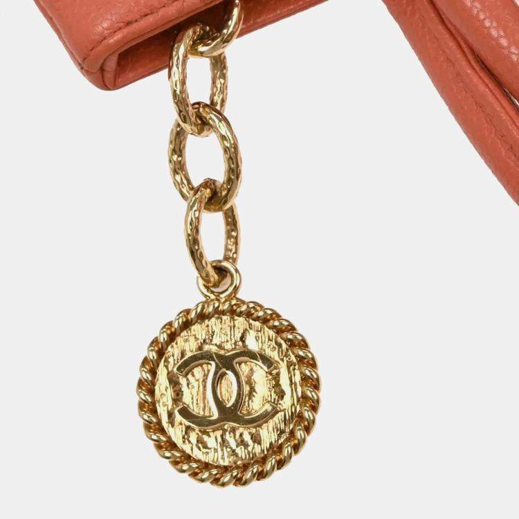 Pre Owned Chanel Pink Calfskin Medallion Tote Handbag