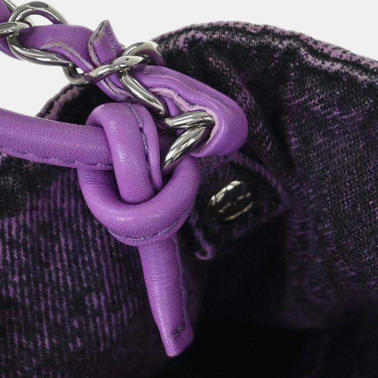Pre Owned Chanel Purple Denim Chanel 31 Shopping Bag 2way Handbag