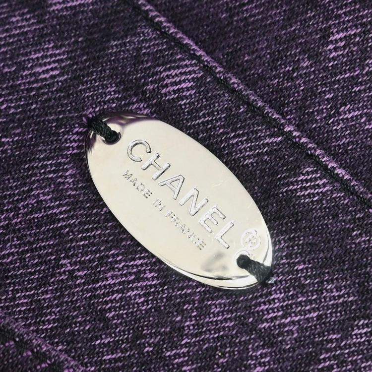 Pre Owned Chanel Purple Denim Chanel 31 Shopping Bag 2way Handbag