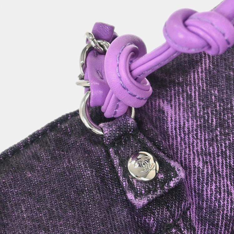 Pre Owned Chanel Purple Denim Chanel 31 Shopping Bag 2way Handbag