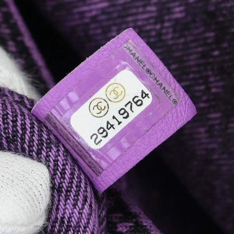 Pre Owned Chanel Purple Denim Chanel 31 Shopping Bag 2way Handbag