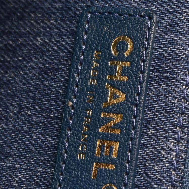 Pre Owned Chanel Blue Denim Medium Deauville 2way Tote Bag