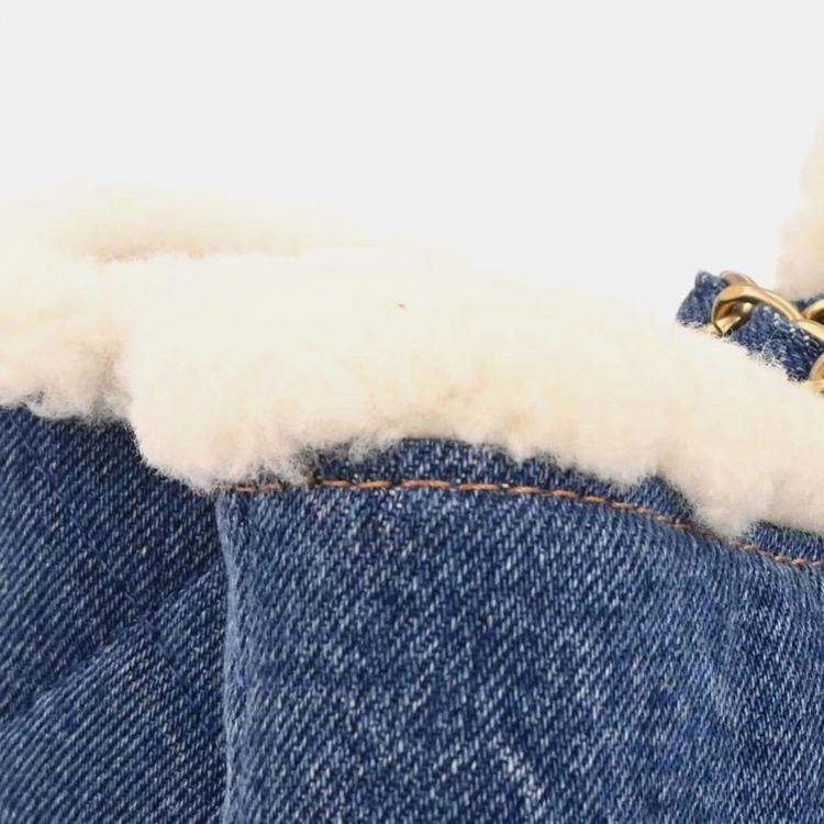 Pre Owned Chanel Blue Denim Medium Deauville 2way Tote Bag