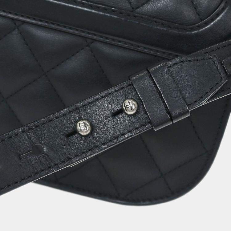 Pre Owned Chanel Black Calfskin 2way Handbag