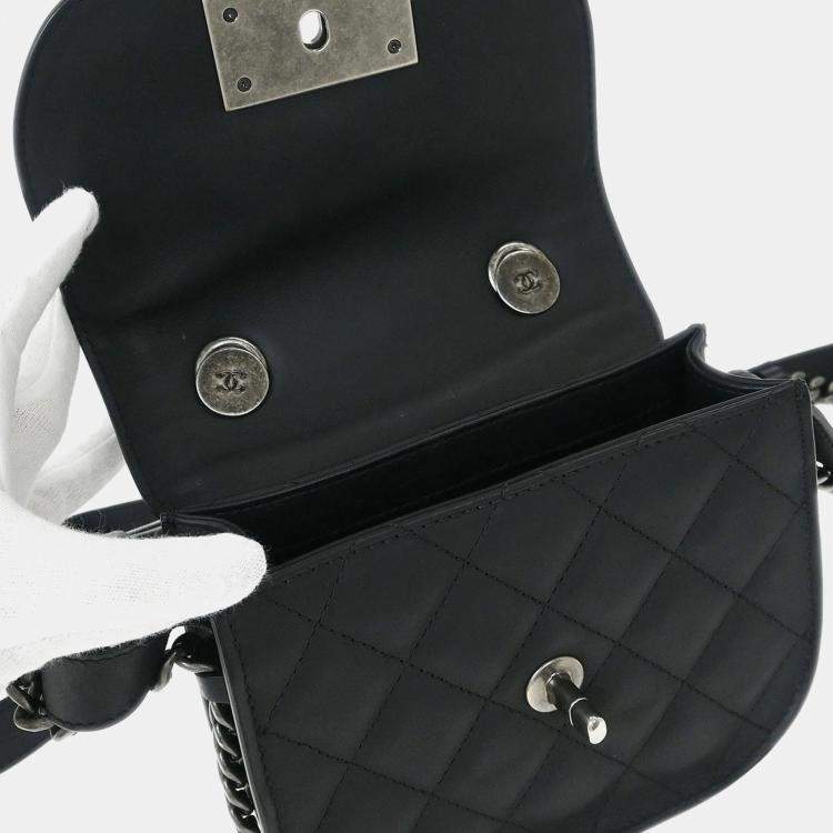 Pre Owned Chanel Black Calfskin 2way Handbag