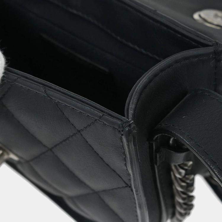 Pre Owned Chanel Black Calfskin 2way Handbag