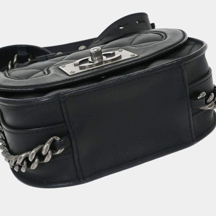 Pre Owned Chanel Black Calfskin 2way Handbag