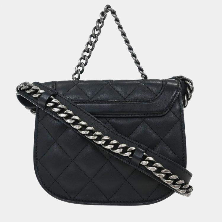Pre Owned Chanel Black Calfskin 2way Handbag