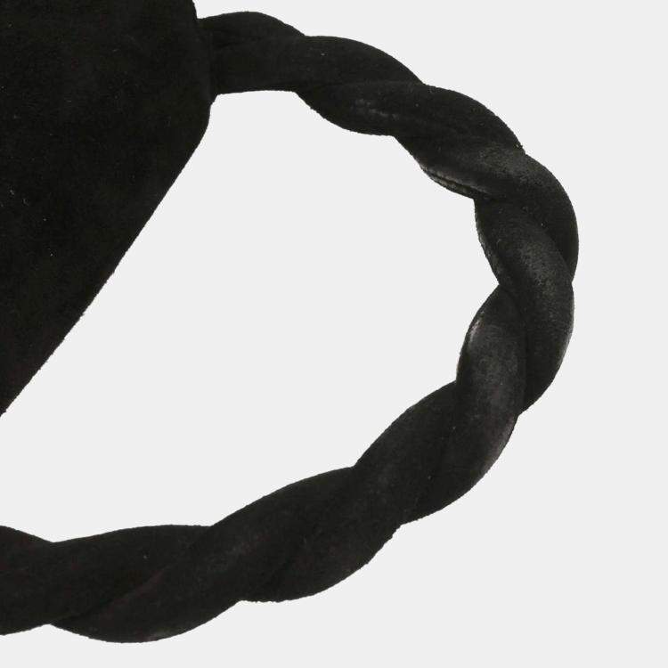 Pre Owned Chanel Black Suede Handbag