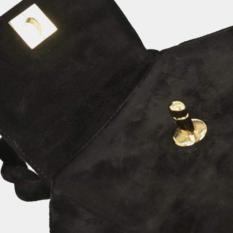Pre Owned Chanel Black Suede Handbag