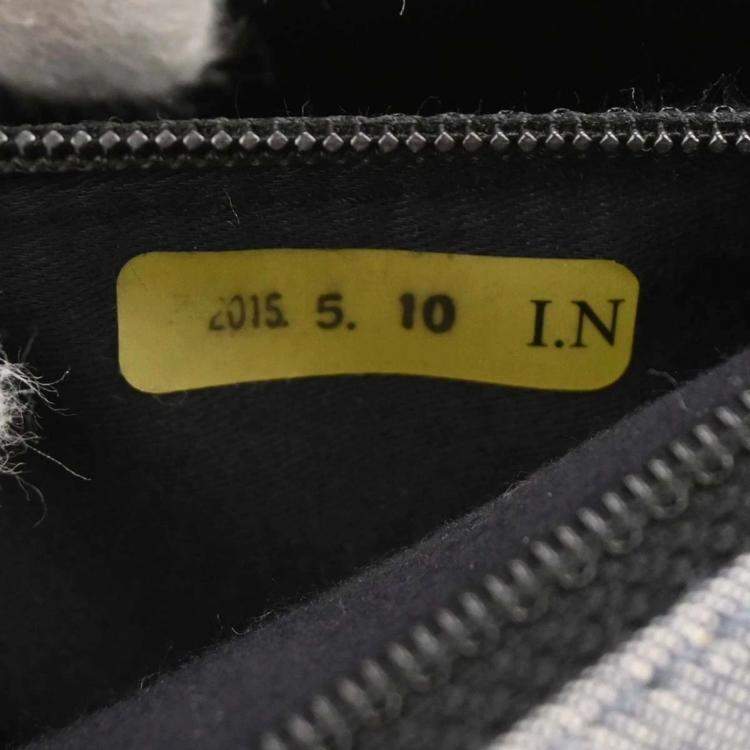 Pre Owned Chanel Blue Tweed Tweed Single Flap Patchwork Shoulder Bag